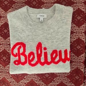 NWT CeCe "Believe" sweater